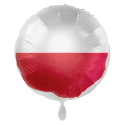 FLAGA POLSKI balon foliowy okrągły 18"