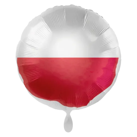 FLAGA POLSKI balon foliowy okrągły 18"