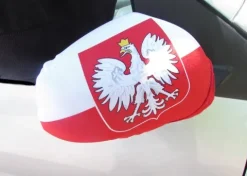 Flagi Polski kibica na lusterka 2 szt.