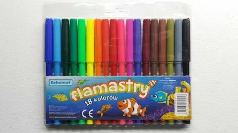 Flamastry pisaki 18 kolorów Schemat
