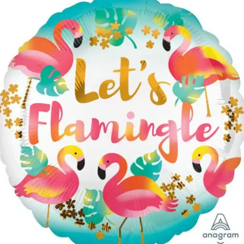 Flamingi Let's Flamingle okrągły balon foliowy Amscan 18''