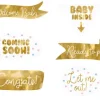 Foto rekwizyty do zdjęć Baby Shower złote 6 szt.