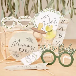 Foto rekwizyty na Baby Shower 10 szt. Seria Botanical