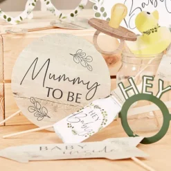 Foto rekwizyty na Baby Shower 10 szt. Seria Botanical