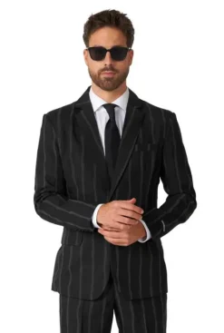 Garnitur męski Czarny w pasy świecący w ciemności Opposuits