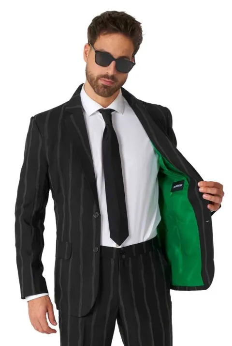 Garnitur męski Czarny w pasy świecący w ciemności Opposuits