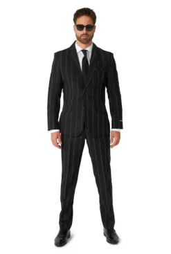 Garnitur męski Czarny w pasy świecący w ciemności Opposuits