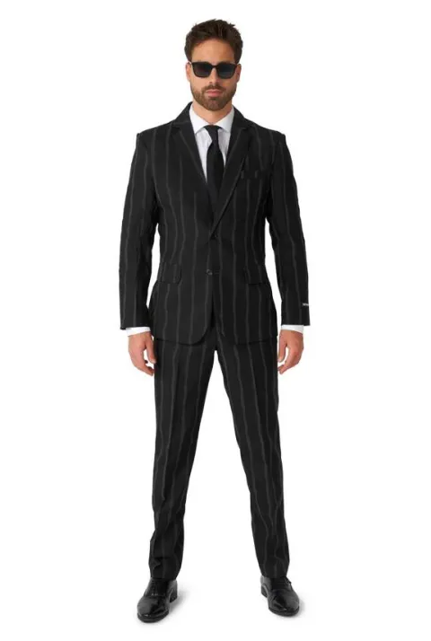 Garnitur męski Czarny w pasy świecący w ciemności Opposuits