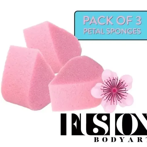 Gąbki do malowania twarzy Petal łezki 3 szt. różowe Fusion Body Art