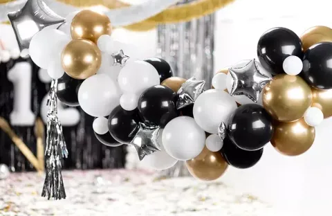 GIRLANDA BALONOWA gwiazdki zestaw Party mix Sylwester Karnawał