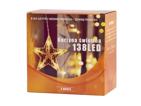 Girlanda KURTYNA Świąteczna LED księżyc gwiazdy MULTIKOLOR 2,5m