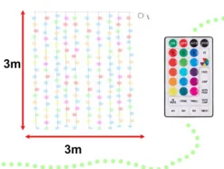 Girlanda KURTYNA Świąteczna LED 3x3m 200 multi LED+pilot