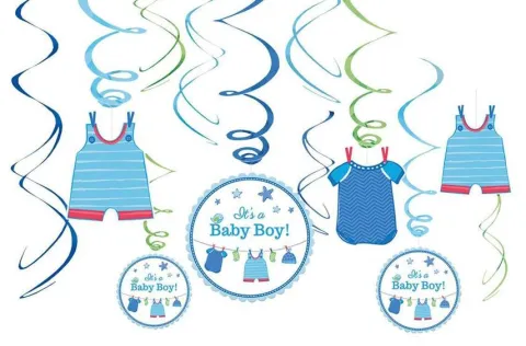 Girlanda świderki Baby Boy! dla chłopca 12 szt.