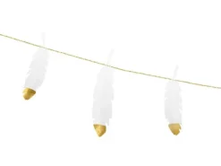 Girlanda wisząca białe piórka 160 cm