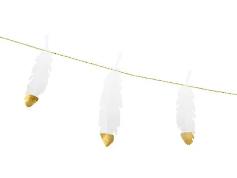 Girlanda wisząca białe piórka 160 cm