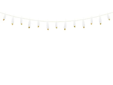 Girlanda wisząca białe piórka 160 cm