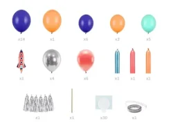 Girlanda balonowa KOSMOS rakieta Zestaw