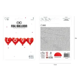 Girlanda Balonowa serca czerwone LOVE Walentynki 101x27cm