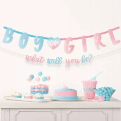 Girlanda Baner Boy or Girl BABY SHOWER dwuczęściowy