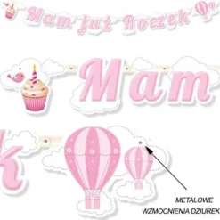Girlanda baner MAM JUŻ ROCZEK 183 cm