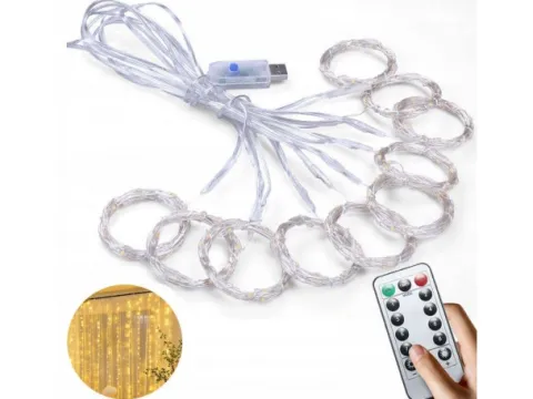Girlanda lampki Świąteczne kurtyna 300 LED 3x3m