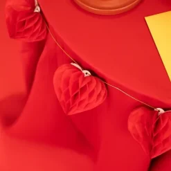 Girlanda Serca 3D czerwona 9x150cm