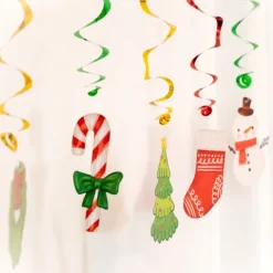Girlanda Świderki wiszące Boże Narodzenie mix. 6szt.
