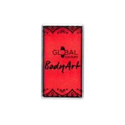 Global Colours farba do twarzy i ciała prostokątna 20g UV Neon Coral Red