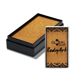 Global Colours farba do twarzy i ciała prostokątna 20g Metallic Gold