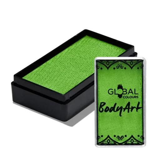 Global Colours farba do twarzy i ciała prostokątna 20g Lime Green