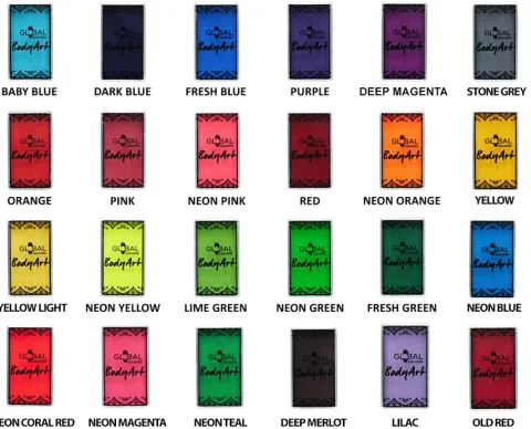 Global Colours farba do twarzy i ciała prostokątna 20g UV Neon Teal