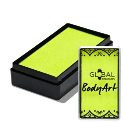 Global Colours farba do twarzy i ciała prostokątna 20g UV Neon Yellow