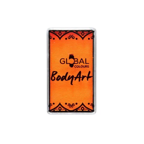 Global Colours farba do twarzy i ciała prostokątna 20g UV Neon Orange