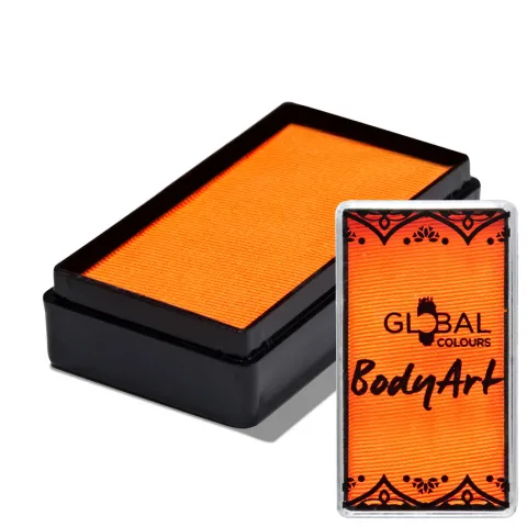 Global Colours farba do twarzy i ciała prostokątna 20g UV Neon Orange