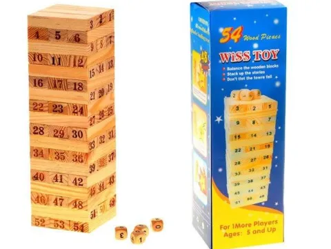 Gra drewniana JENGA chwiejąca się wieża 20 cm