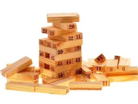 Gra drewniana JENGA chwiejąca się wieża 20 cm