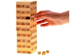 Gra drewniana JENGA chwiejąca się wieża 20 cm