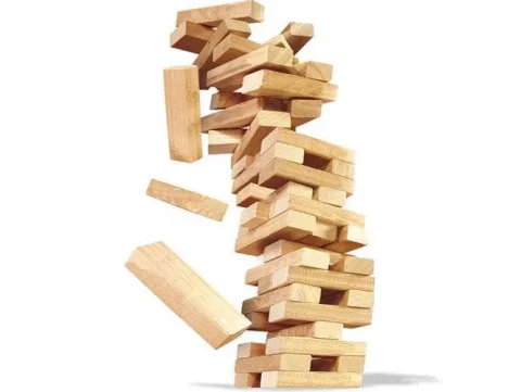 Gra drewniana JENGA chwiejąca się wieża 20 cm