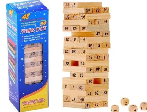 Gra drewniana JENGA mini chwiejąca się wieża