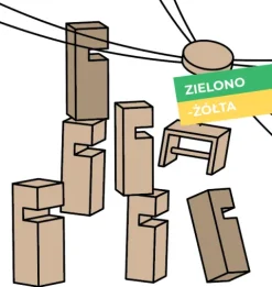 Gra integracyjna Wieża współpracy podwójna START czerwono niebieska