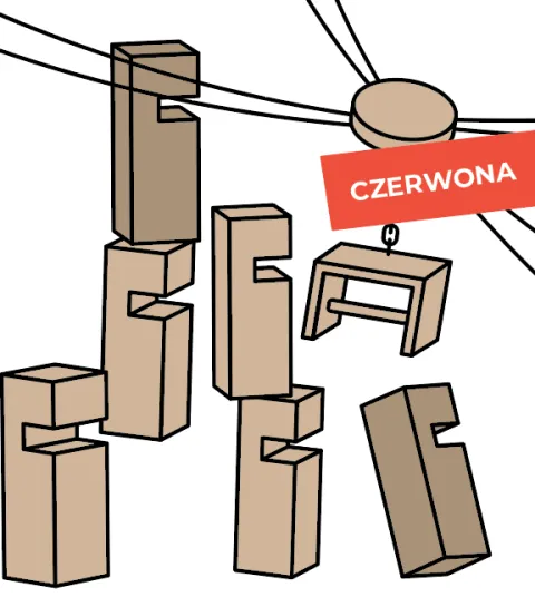 Gra integracyjna Wieża współpracy pojedyncza START czerwona
