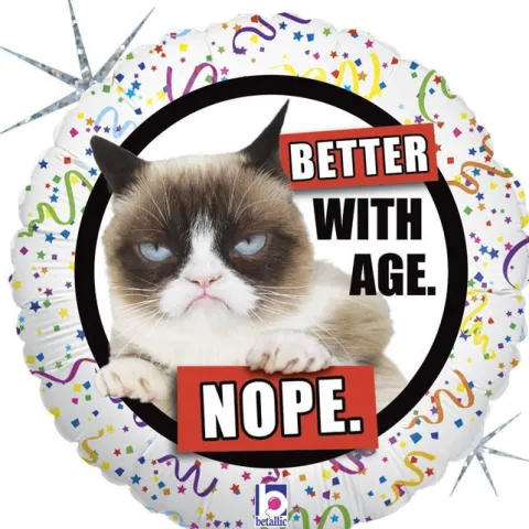 Grumpy Cat Kot okrągły balon foliowy na urodziny 18"