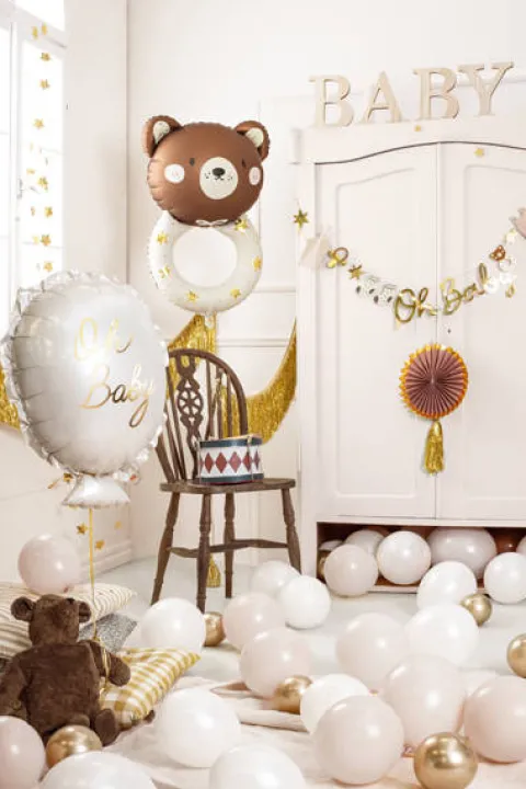 Grzechotka miś balon foliowy 61x88 cm