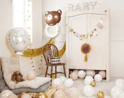 Grzechotka miś balon foliowy 61x88 cm
