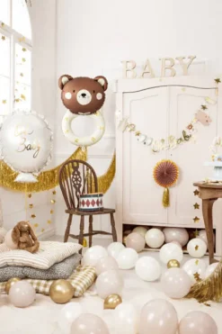 Grzechotka miś balon foliowy 61x88 cm