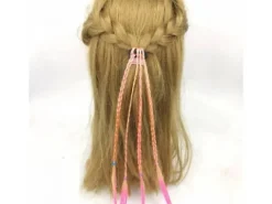 Gumka do włosów z kolorowymi warkoczami 45cm mix kolorów 1 szt.