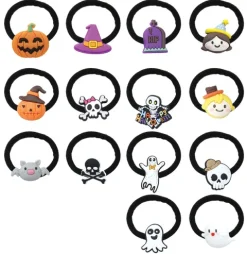 Gumki frotki do włosów na Halloween zestaw 14 sztuk