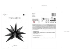 Gwiazda 3D balon foliowy CZARNY 70 cm