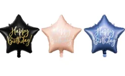 Gwiazdka Happy Birthday balon foliowy 40 cm różne kolory