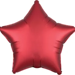 Gwiazdka satynowa balon foliowy 18'' czerwona